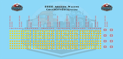 Ringling Bros. &amp; Barnum Bailey Circus RBBB Modern Wagon Decals O 1:48 Scale Red Unit