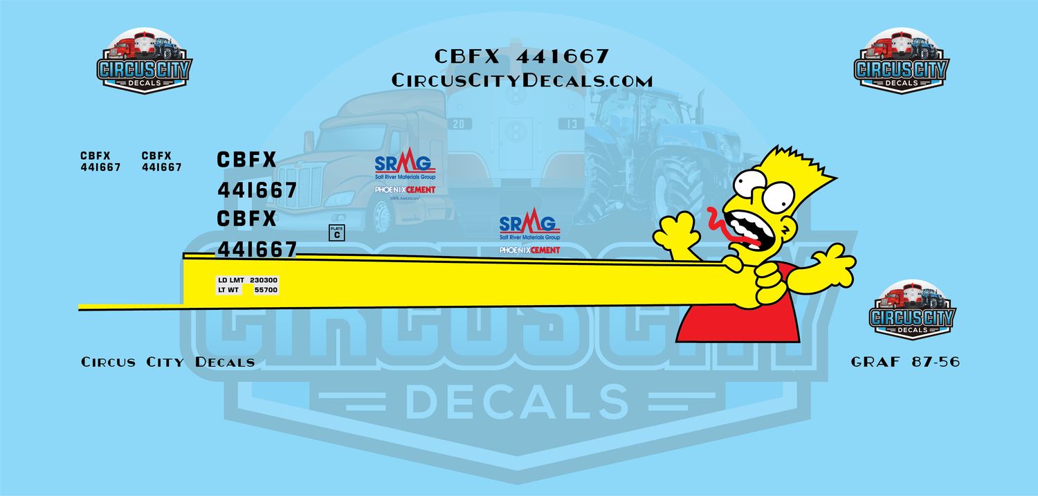 CBFX 441667 Bart Graffiti N 1:160 Scale Decal Set