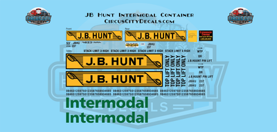 JB Hunt Container HO 1:87 Scale Decal Set