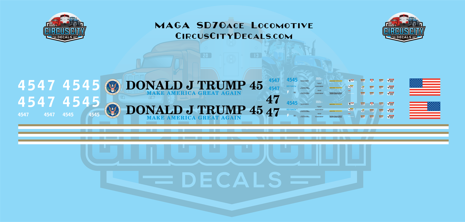 MAGA 45-47 SD70ace HO 1:87 Scale Decal Set