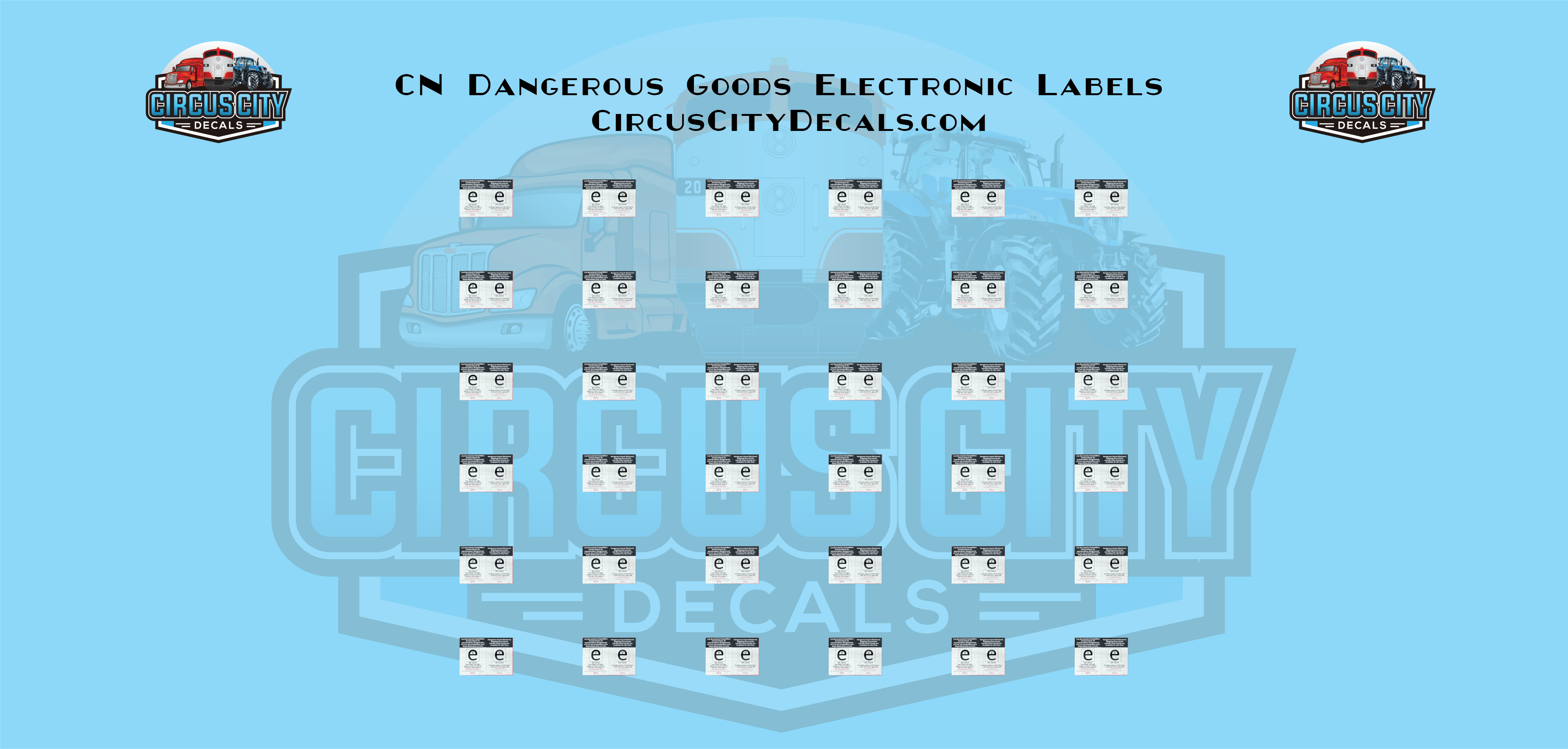 CN Dangerous Goods Electronic Labels HO 1:87 Scale Decal Set img