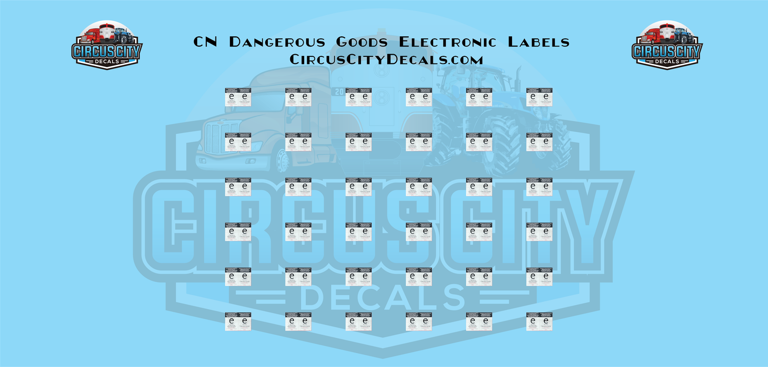CN Dangerous Goods Electronic Labels HO 1:87 Scale Decal Set