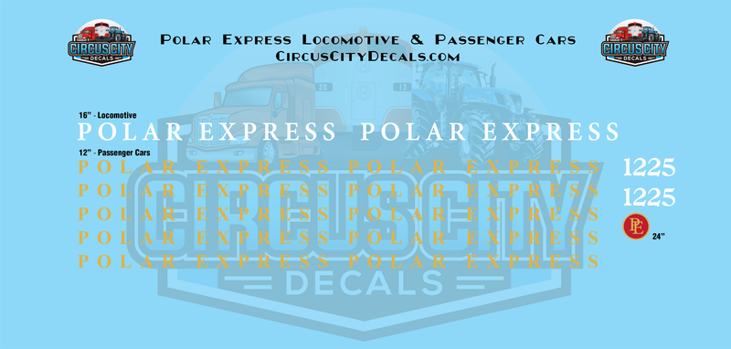 Polar Express HO Scale Train Decal Set – Circus City Decals, Clear Waterslide, 1:87