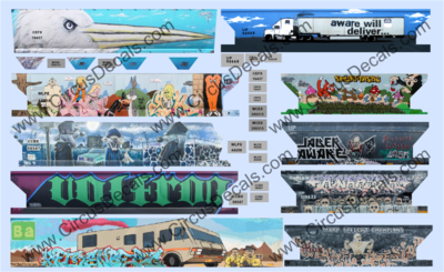 Full Carside Graffiti Decal Set N Scale Loony Tunes, Breaking Bad, Aware