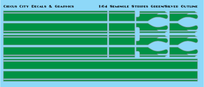 Seminole Stripe Green/Silver Outline 1:64 Scale
