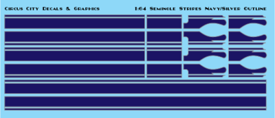 Seminole Stripe Navy/Silver Outline 1:64 Scale