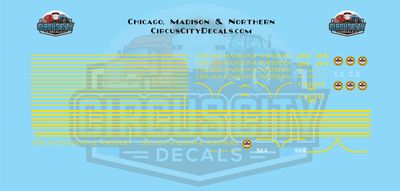Chicago, Madison &amp; Northern F7 NW2 Caboose HO 1:87 Scale Decal Set