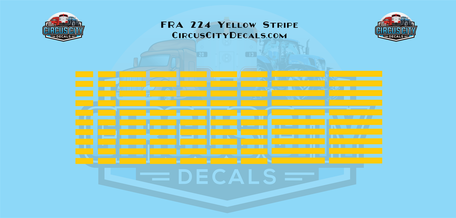 FRA 224 Yellow Stripe Waterslide G 1:29 Scale Decal Set