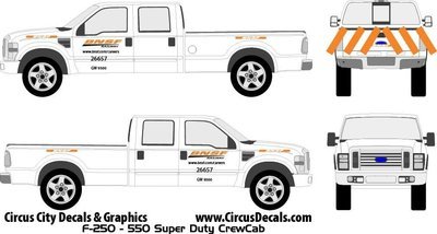 BNSF MOW Truck Decals O 1:48 Scale
