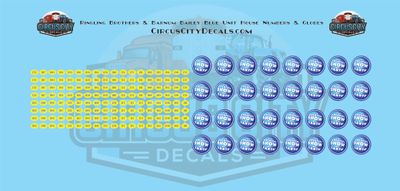 Ringling Brothers &amp; Barnum Bailey Blue Unit House Numbers &amp; Globes O 1:48 Scale Decals
