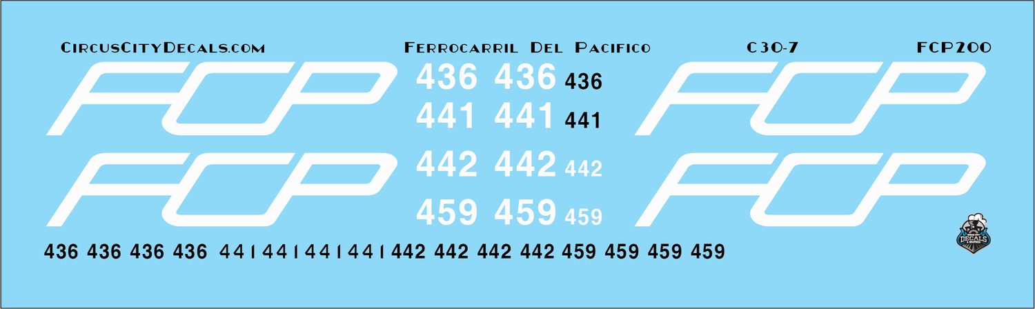 FCP C30-7 Ferrocarril Del Pacifico HO scale Decal Set