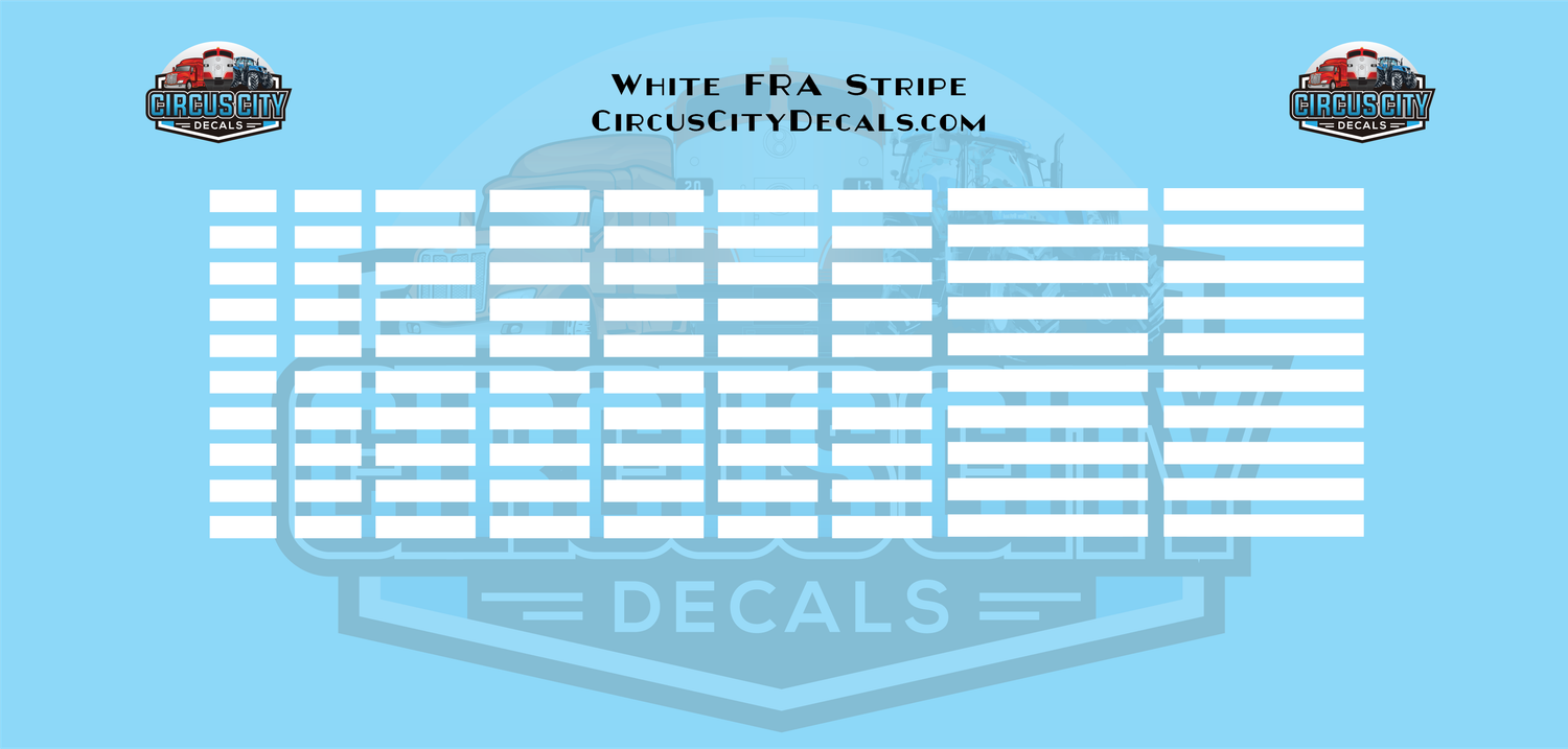 FRA 224 White Stripe Waterslide G 1:29 Scale Decal Set