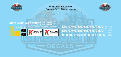 Kasgro Caboose Red&#39;N&#39;Ready O 1:48 Scale Decals