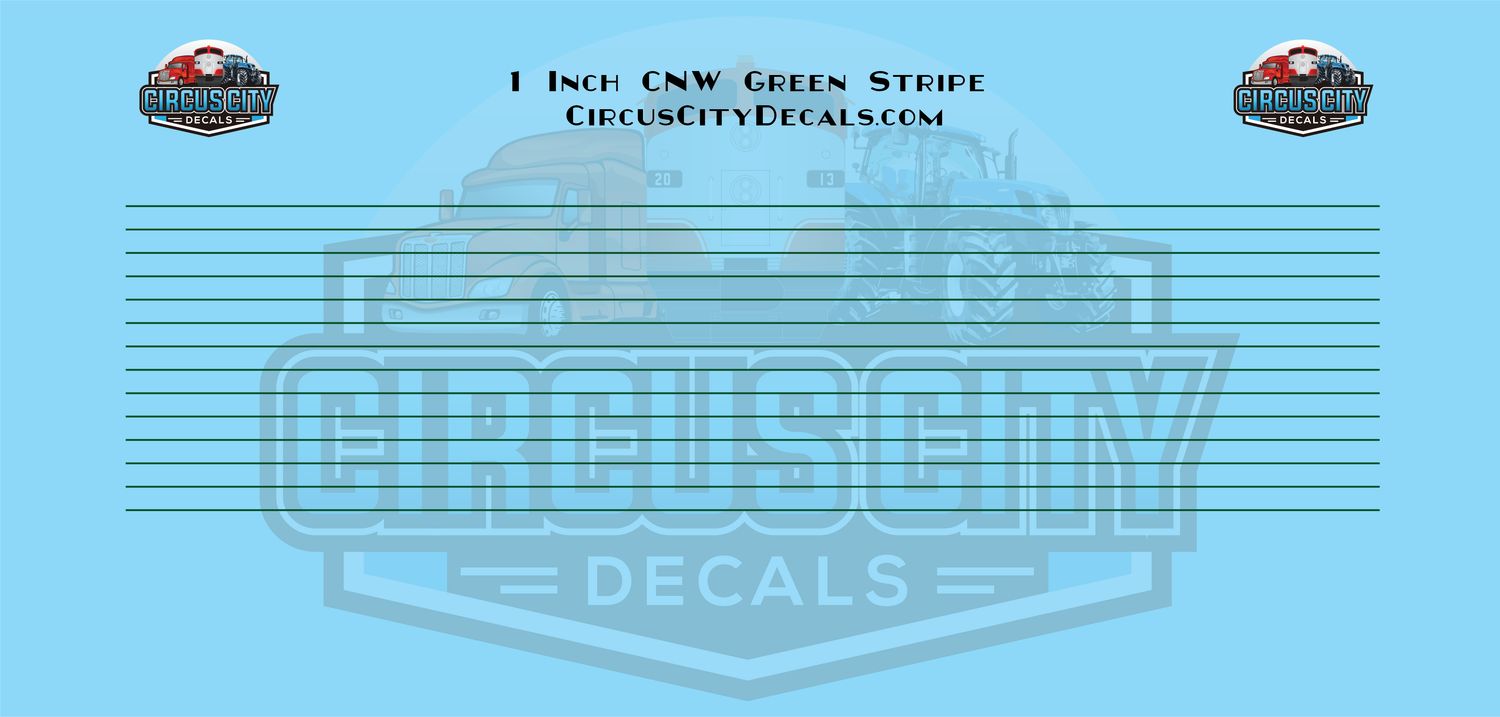 CNW Green Stripes 1:87 HO Scale, Size: 1 Inch Height