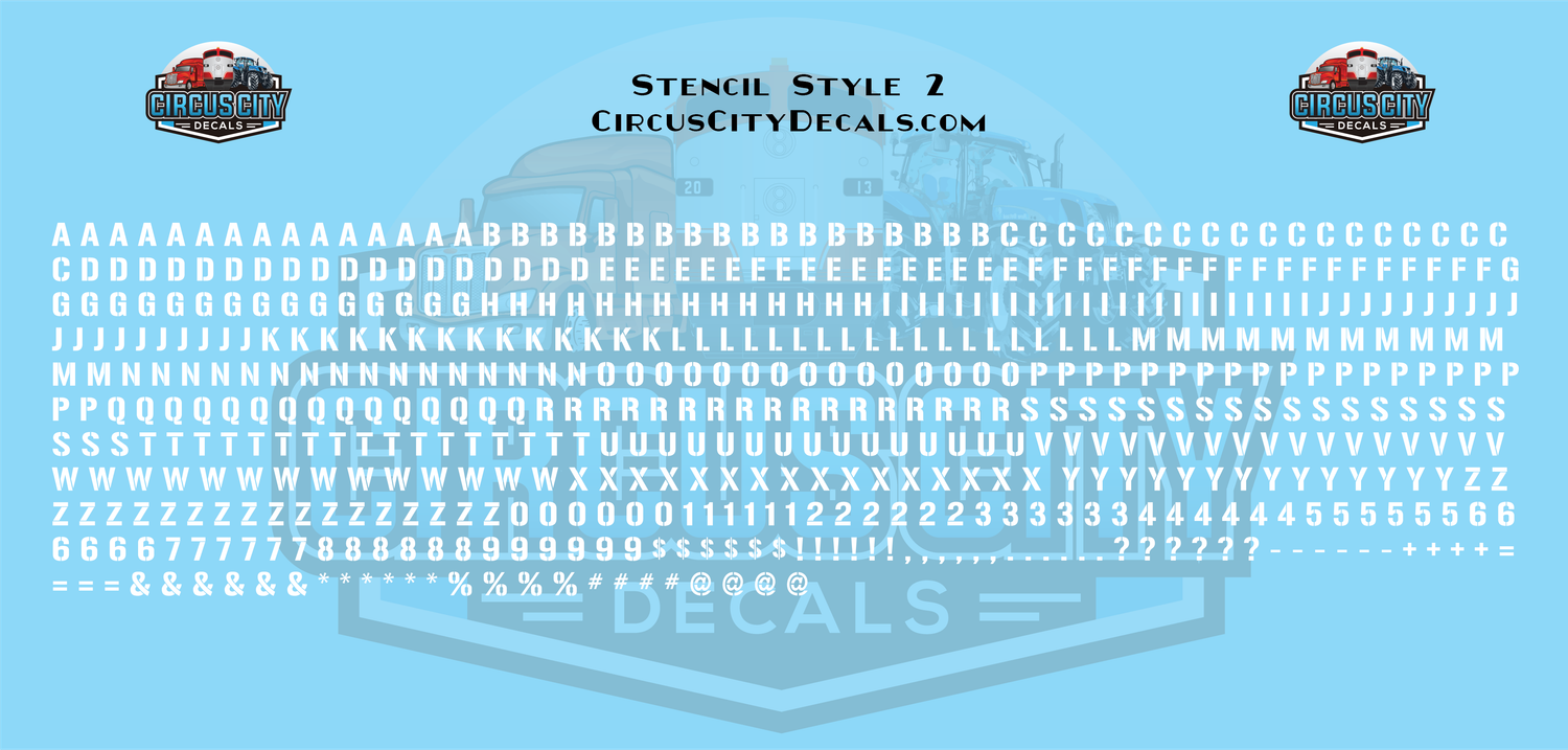 Stencil #2 Alphabet Letters &amp; Numbers 1/16&quot; 1/8&quot; 3/16&quot; 1/4&quot; Water Slide Decal Set, Color: White, Size: 1/16&quot; Tall