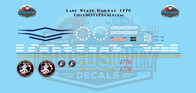 Lake State Railway 1776 SD70m Locomotive Decals HO 1:87 Scale