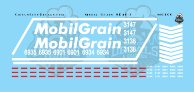 Mobil Grain SD40-3 HO Scale Decal Set