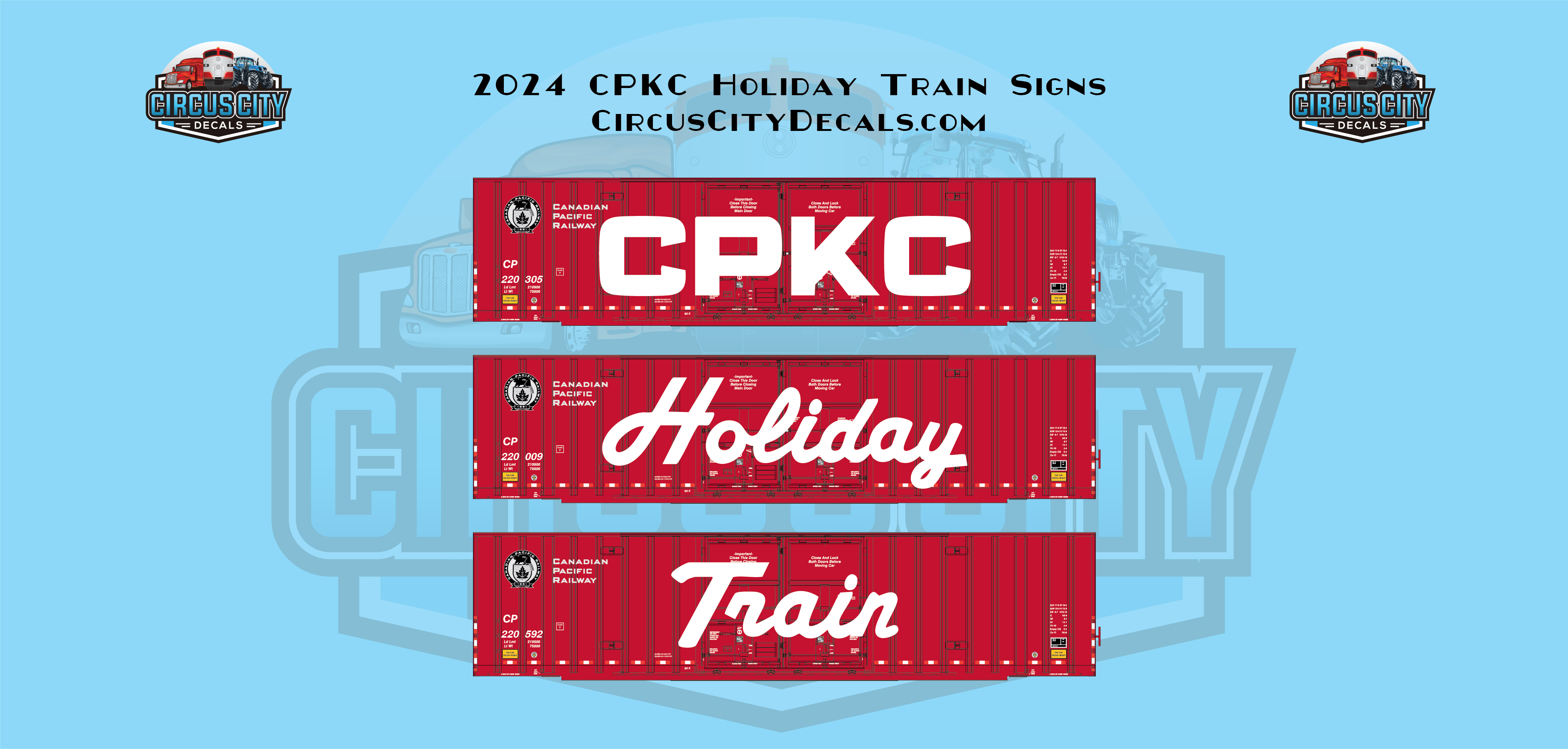 Canadian Pacific CP CPKC Holiday Train Polystyrene Signs 1:87 HO Scale img