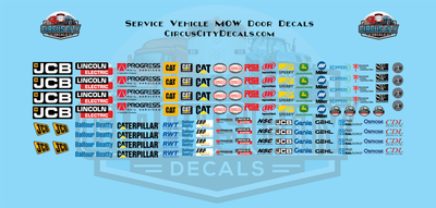 Service Vehicle MOW Door Logos  S 1:64 Scale Vehicles