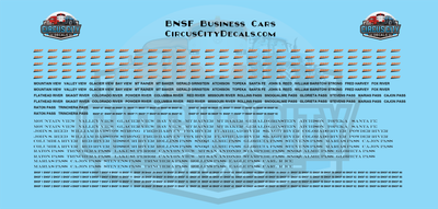 BNSF Modern Business Passenger Car N Scale Decal Set