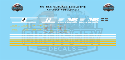 NS Norfolk Southern OCS 1230 1231 SD70ACe HO 1:87 Scale Decal Set