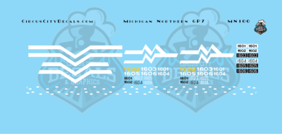 Michigan Northern GP7 Decal Set N Scale
