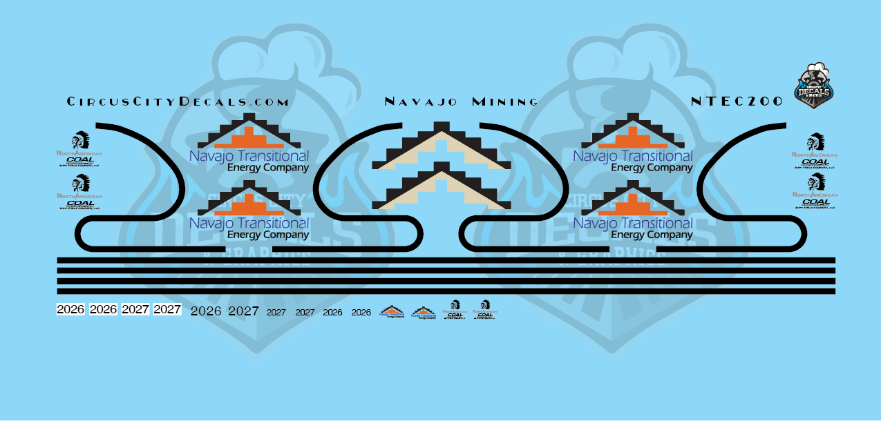 Navajo Transitional Energy Co. ET44AC HO Scale Decals