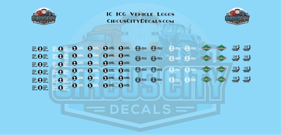 Illinois Central Vehicle MOW Door Logos N Scale Decals