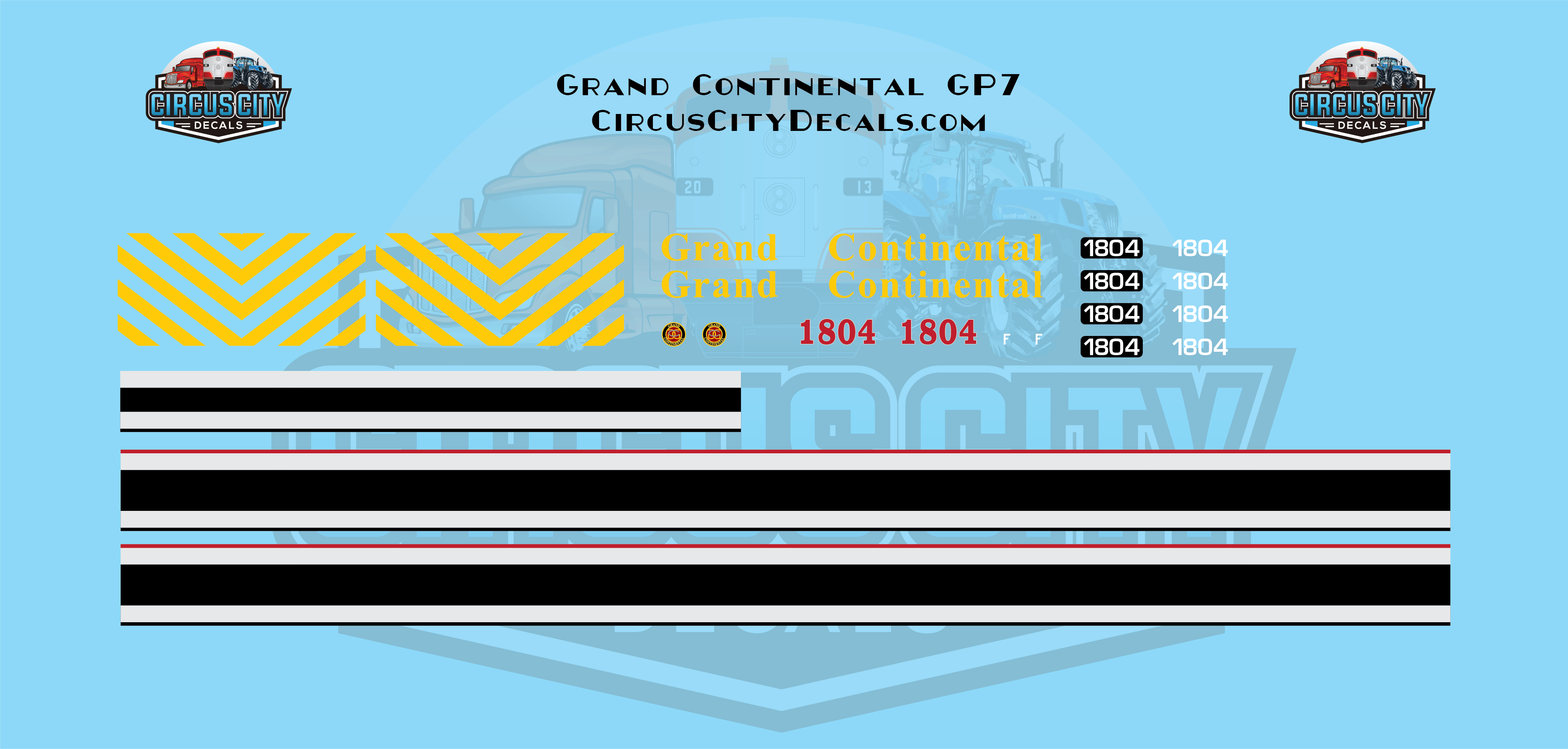 Grand Continental GP7 1804 Under Siege 2 Movie Train Decal Set 1:87 HO Scale img