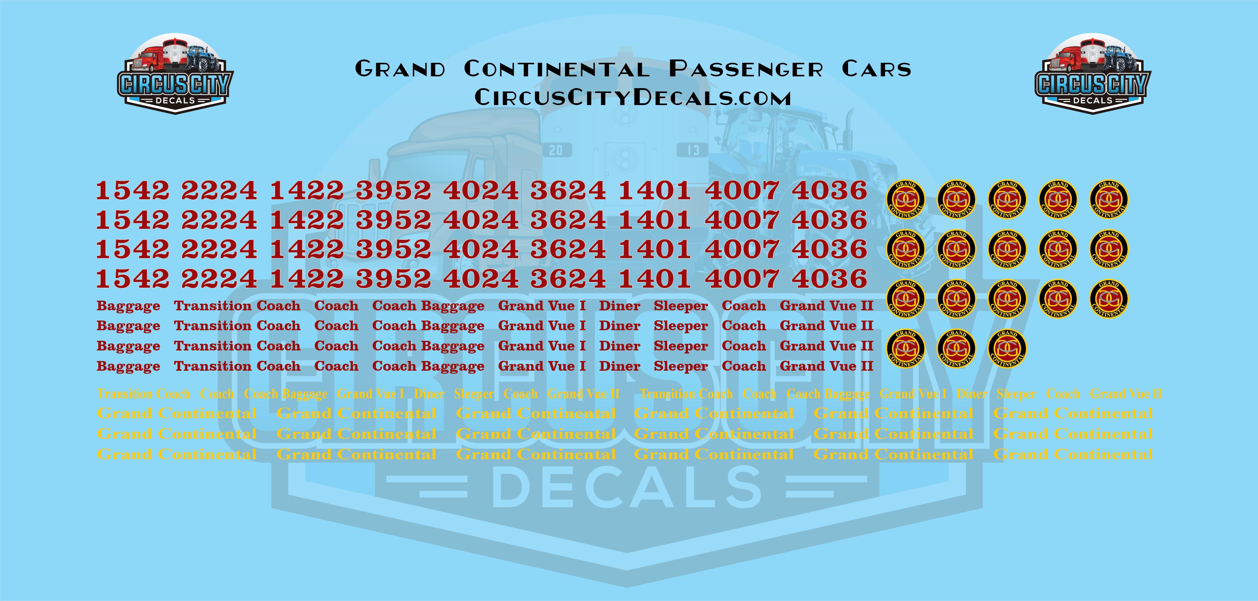 Grand Continental Passenger Cars Under Siege 2 Movie Train Decal Set 1:87 HO Sca img