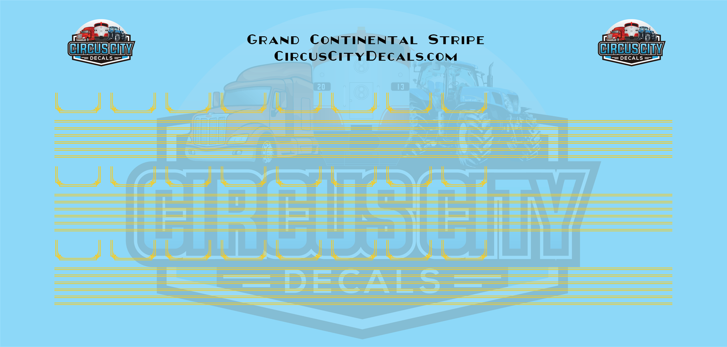 Grand Continental Passenger Car Stripe Under Siege 2 Movie Train Decal Set 1:87 HO Scale