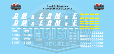 Dakota, Minnesota &amp; Eastern Gondola Decals DM&amp;E HO Scale