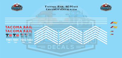 Tacoma Rail SD70ace Locomotive HO 1:87 Scale Decal Set