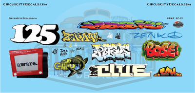 Railroad Graffiti O 1:48 Scale Waterslide Decal Set