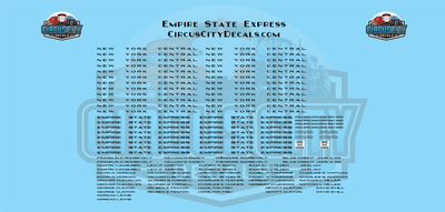 NYC Empire State Express Passenger Cars HO 1:87 Scale Decals