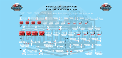 Operation Lifesaver Logos White HO 1:87 Scale Decal Set