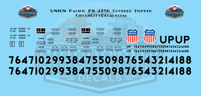 Union Pacific UP PS 4750 Covered Hopper Set HO 1:87 Scale