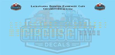 Delaware Lackawanna &amp; Western Boonton Passenger Combine/Coach HO 1:87 Scale Decal Set