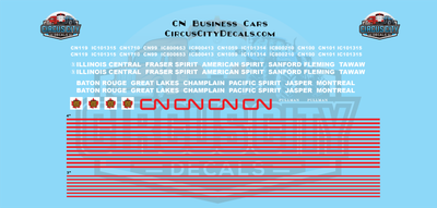 Canadian National CN Business Car N 1:160 Scale Decal Set
