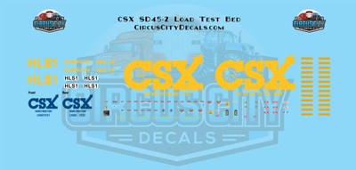 CSX SD45-2 Load Test Bed Decal Set 1:160 N Scale