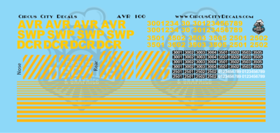 AVR SWP DCR Locomotive N Scale Decal Set