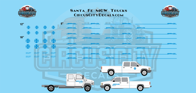 Santa Fe MOW Vehicle Truck Decal Set HO 1:87 Scale