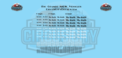 Rio Grande MOW Vehicles N 1:160 Scale Decals RPS Boley Walthers