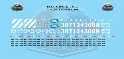 Lake Superior &amp; Ishpeming Railroad LS&amp;I U30C C30-7 O 1:48 Scale Decal Set