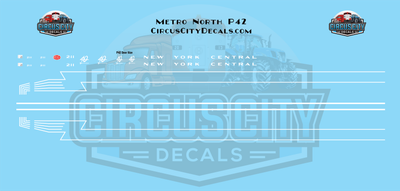 Metro North Railroad NYC P42 N 1:160 Scale Decal Set