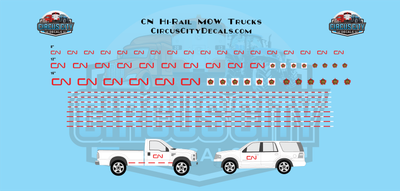 Canadian National Hi-Rail MOW Truck Vehicle O 1:48 Scale Decal Set