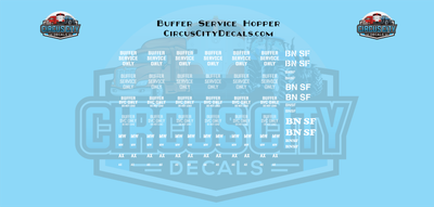 Buffer Service Hopper White HO 1:87 Scale Decal Set