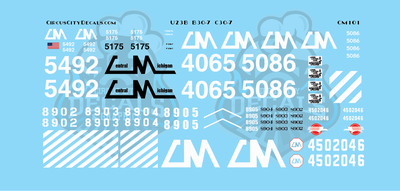 Central Michigan U23B B30-7 C30-7 CMGN N Scale Decals