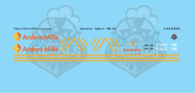 Ardent Mills CAGX SD38 608 HO Scale Decal Set