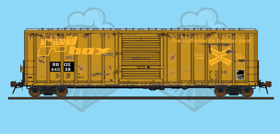 Railbox Weathered Lettering 50' Boxcar Decal Set